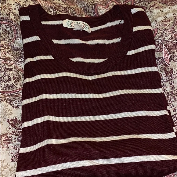 Juniors Ruched Ribbed Collar Pullover - Picture 7 of 7